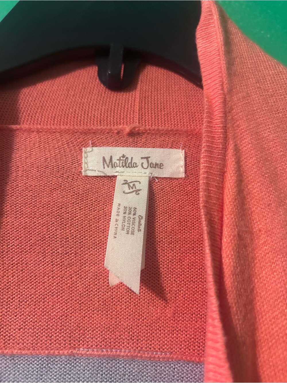 Women’s Matilda Jane Coral-Peach Knit Cardigan size medium